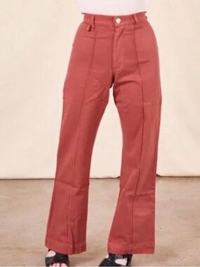 Big Bud Press Rust Red High-Waist Wide-Leg Trousers